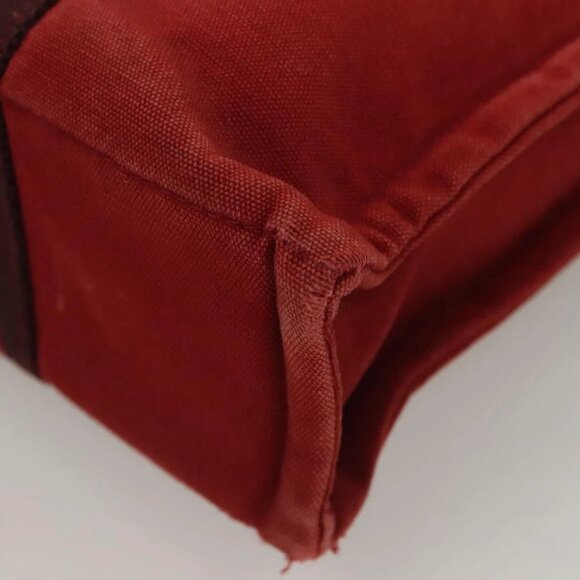 HERMES Fourre Tout PM Hand Bag Canvas Red Navy Auth bs27030 - Picture 7 of 16